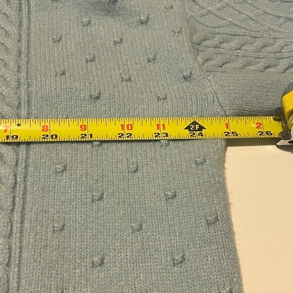 Eloquii Aqua Blue Turtle Neck Cable Knit Sweater 18/20 - Picture 6 of 8